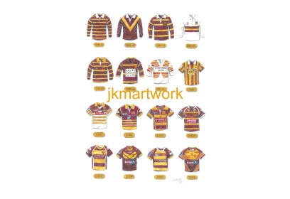 Huddersfield Giants Rugby Retro Shirts Wall Art Print